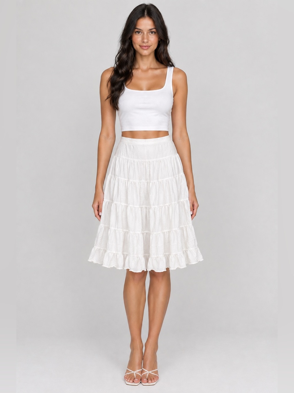 The Limited Women's White Tiered Casual Skirt